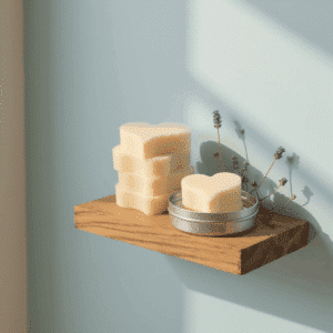 Solid Beeswax Heart Lotion Bar in Lavender and lemon oils